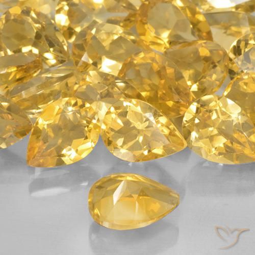 Citrine Doré moyen naturelle En forme de poire, 0.66 ct, VVS-VS