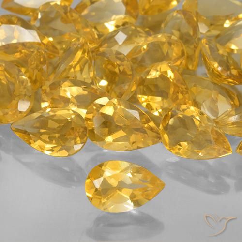 0.73ct Naturel Orange Doré Citrine, En forme de poire, VVS-VS