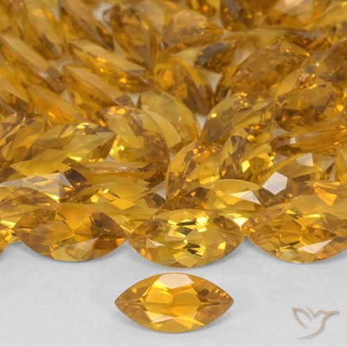 Citrine Orange-or naturelle Marquise, 0.47 ct, VVS-VS