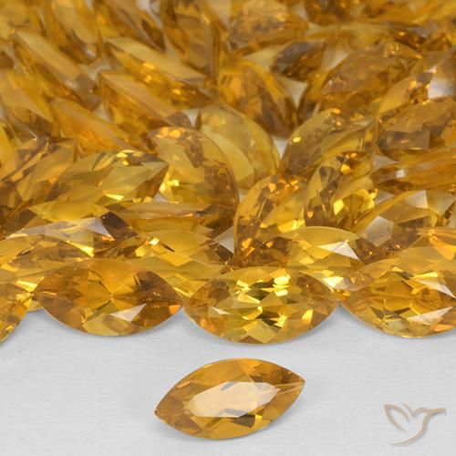Citrine Orange-or naturelle Marquise, 0.47 ct, VVS-VS