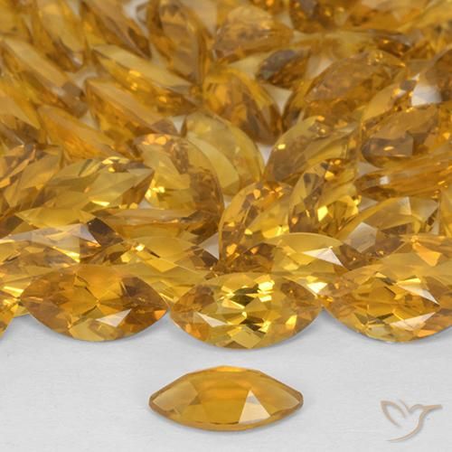 Citrine Orange-or naturelle Marquise, 0.47 ct, VVS-VS