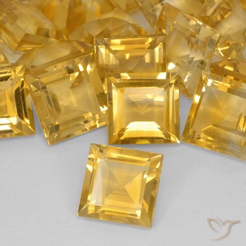 Citrine Doré moyen naturelle Carré, 3.33 ct, VVS-VS