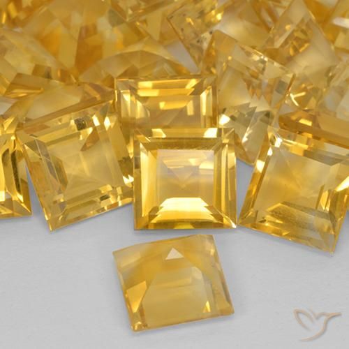 Citrine Doré moyen naturelle Carré, 3.33 ct, VVS-VS