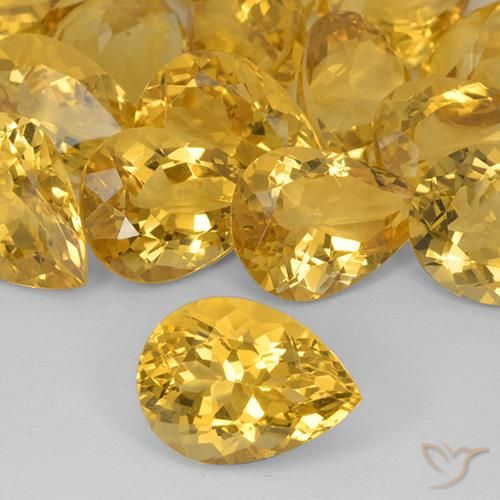7.55ct Naturel Doré moyen Citrine, En forme de poire, VVS-VS