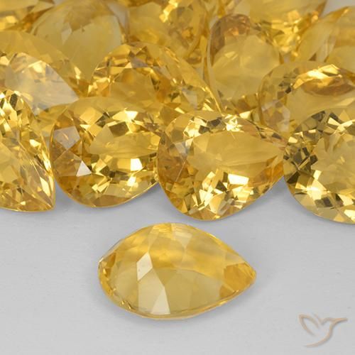 Citrine Doré moyen naturelle En forme de poire, 7.55 ct, VVS-VS