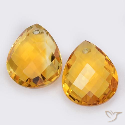 7.47ctw Naturel Orange moyen Citrine, En forme de poire, VVS-VS