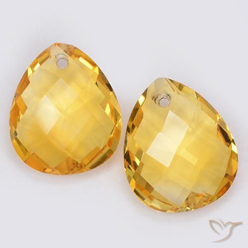 7.04ctw Naturel Orange Doré Citrine, En forme de poire, VVS-VS