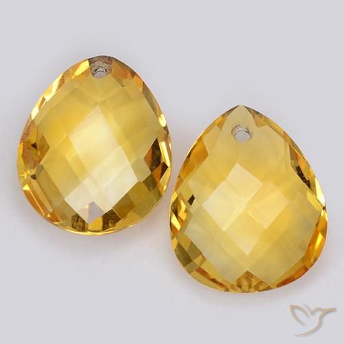 7.50ctw Naturel Doré moyen Citrine, En forme de poire, VVS-VS