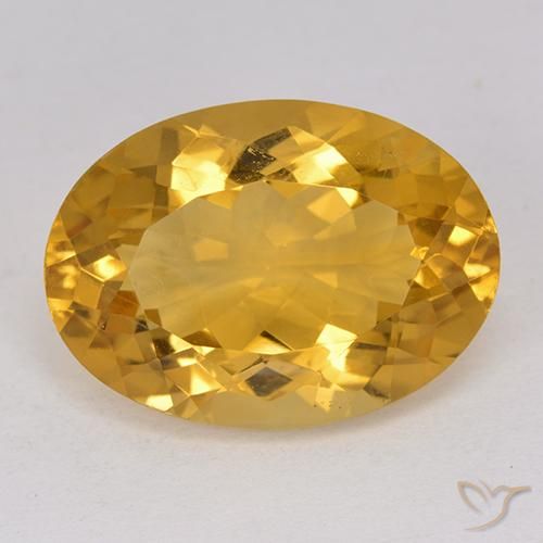 Citrine doré naturelle coupe ovale, 11,63 ct, VVS