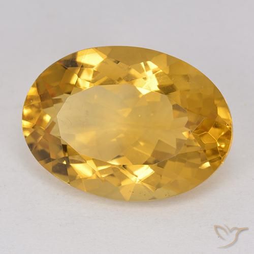 Citrine doré naturelle coupe ovale, 11,63 ct, VVS
