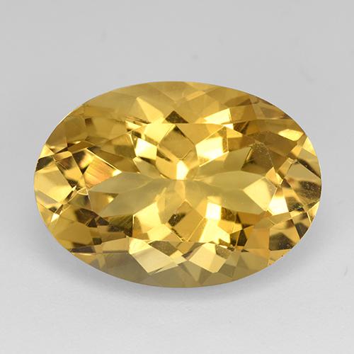 Citrine doré naturelle coupe ovale, 11,48 ct, VVS