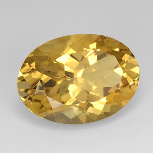Citrine doré naturelle coupe ovale, 11,48 ct, VVS