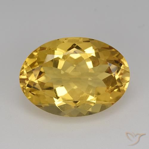 12.34ct Naturel Doré moyen Citrine, ovale, VVS