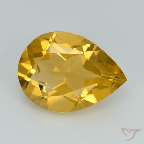 2.23ct Naturel Doré Citrine, En forme de poire, VVS-VS