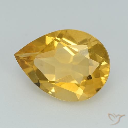 Citrine Doré naturelle En forme de poire, 2.23 ct, VVS-VS