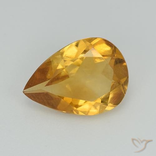Citrine Doré foncé naturelle En forme de poire, 2.02 ct, VS