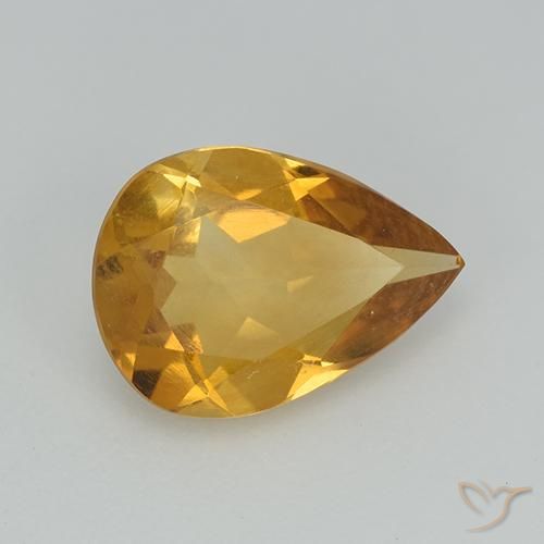 Citrine Doré foncé naturelle En forme de poire, 2.02 ct, VS