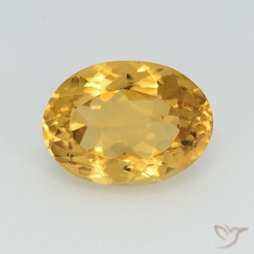 Citrine Orange doré profond naturelle ovale, 2.80 ct, VS