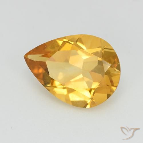 Citrine Doré moyen naturelle En forme de poire, 2.18 ct, VVS-VS