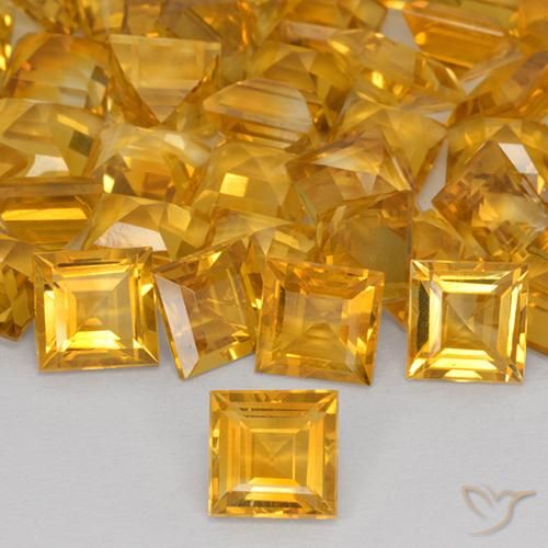 1.57ct Naturel Orange-or Citrine, Carré, VVS-VS