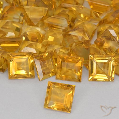 Citrine Orange-or naturelle Carré, 1.57 ct, VVS-VS