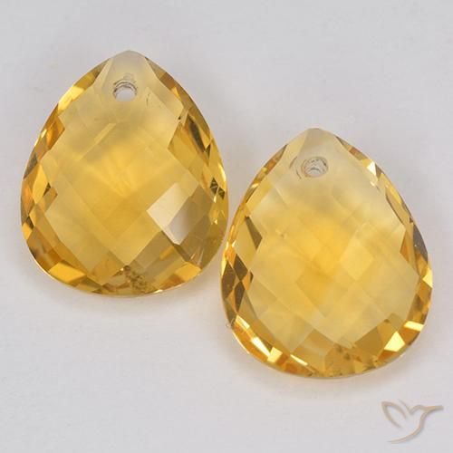 6.88ctw Naturel Orange Doré Citrine, En forme de poire, VVS-VS