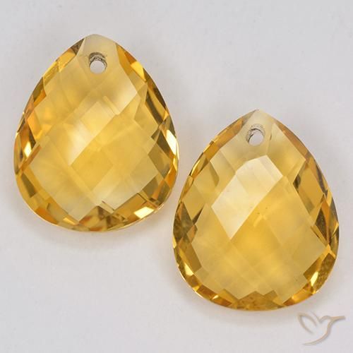 7.00ctw Naturel Doré moyen Citrine, En forme de poire, VVS-VS