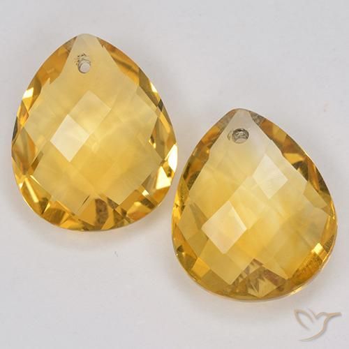 7.06ctw Naturel Orange doré profond Citrine, En forme de poire, VVS-VS