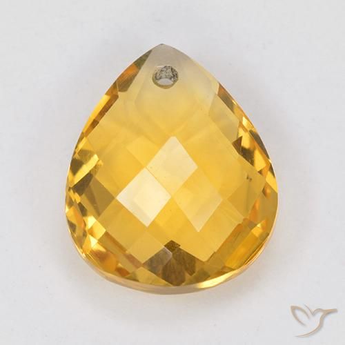 Citrine Orange Doré naturelle En forme de poire, 3.83 ct, VVS-VS