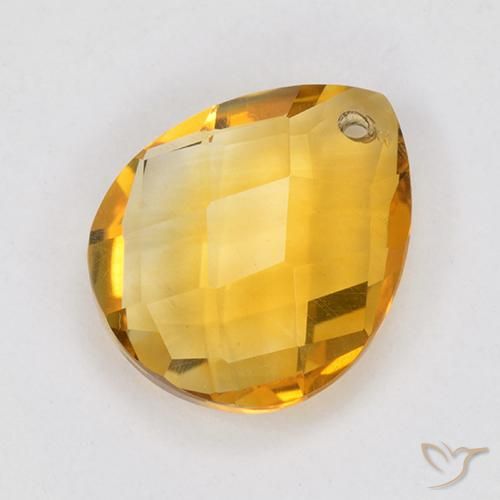 Citrine Or orange foncé naturelle En forme de poire, 3.79 ct, VVS-VS