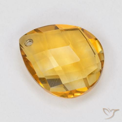 Citrine Or orange foncé naturelle En forme de poire, 3.79 ct, VVS-VS