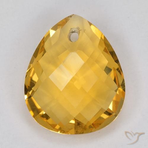 Citrine Or orange foncé naturelle En forme de poire, 3.66 ct, VVS-VS