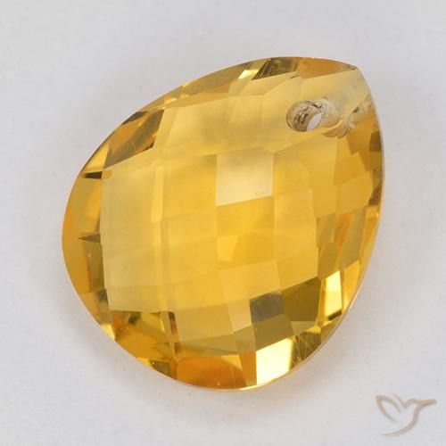 Citrine Or orange foncé naturelle En forme de poire, 3.66 ct, VVS-VS