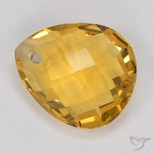 Citrine Or orange foncé naturelle En forme de poire, 3.66 ct, VVS-VS