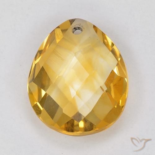 Citrine Doré moyen naturelle En forme de poire, 3.60 ct, VVS-VS