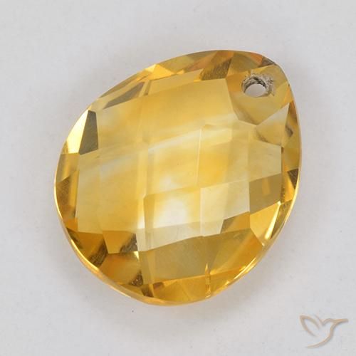 Citrine Doré moyen naturelle En forme de poire, 3.60 ct, VVS-VS
