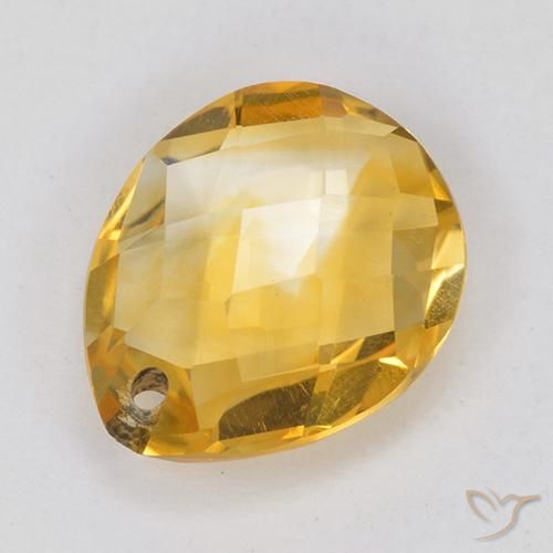 Citrine Doré moyen naturelle En forme de poire, 3.60 ct, VVS-VS