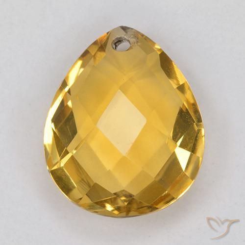 3.71ct Naturel Orange Doré Citrine, En forme de poire, VVS-VS