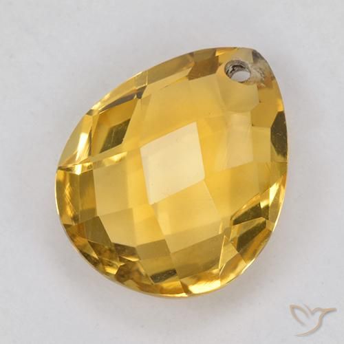 Citrine Orange Doré naturelle En forme de poire, 3.71 ct, VVS-VS