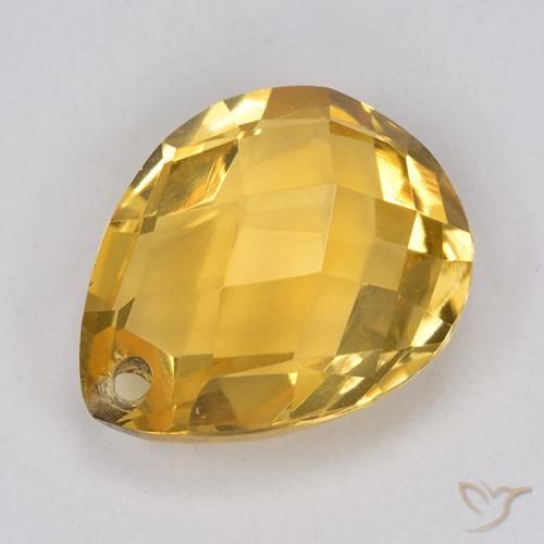 Citrine Orange Doré naturelle En forme de poire, 3.71 ct, VVS-VS
