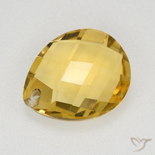 Citrine Doré moyen naturelle En forme de poire, 3.65 ct, VVS-VS
