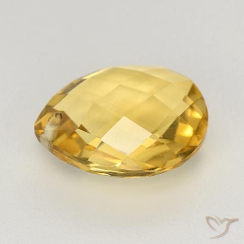 Citrine Doré moyen naturelle En forme de poire, 3.65 ct, VVS-VS