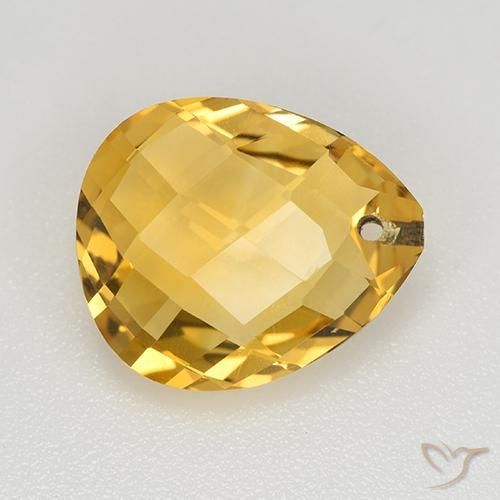 Citrine Or naturelle En forme de poire, 3.67 ct, VVS-VS