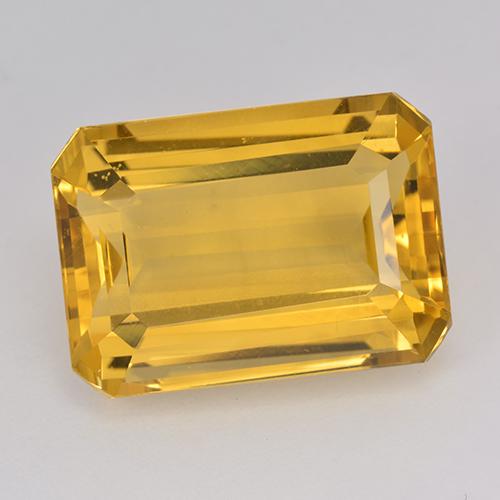 Citrine doré naturelle taille émeraude, 15,40 ct, VVS-VS