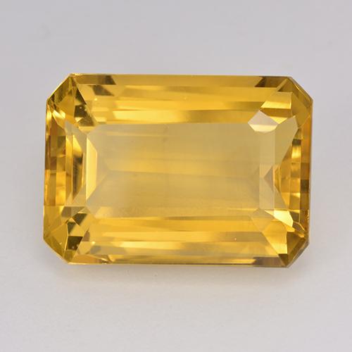Citrine doré naturelle taille émeraude, 15,40 ct, VVS-VS