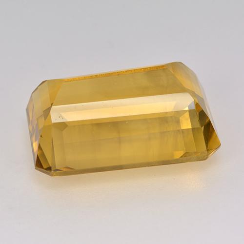 Citrine doré naturelle taille émeraude, 15,40 ct, VVS-VS