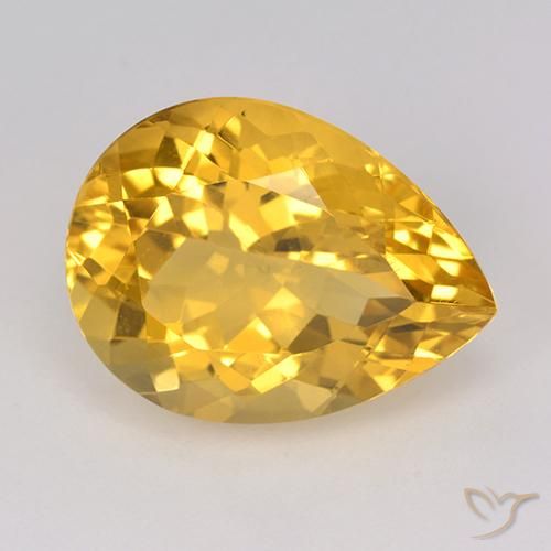8.34ct Naturel Doré Citrine, En forme de poire, VVS-VS