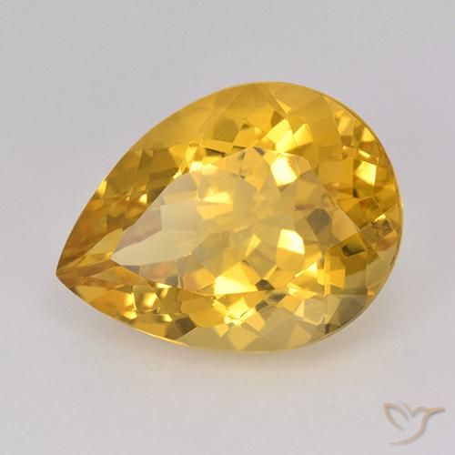 Citrine Doré naturelle En forme de poire, 8.34 ct, VVS-VS