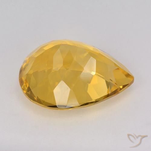 Citrine Doré naturelle En forme de poire, 8.34 ct, VVS-VS