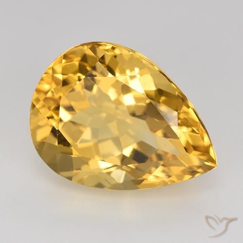 Citrine Doré moyen naturelle En forme de poire, 8.81 ct, VVS-VS